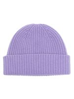 Pringle of Scotland bonnet en maille nervurée - Violet