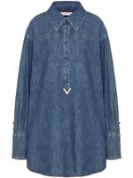 Valentino Garavani robe-chemise VGold en denim - Bleu - thumbnail