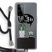 Hey you cactus: OnePlus 9 Pro Transparant Hoesje met koord