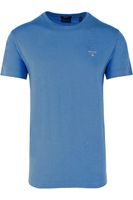 GANT Original Regular Fit T-Shirt ronde hals blauw, Effen - thumbnail