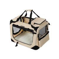 Opvouwbare dierentransportbox voor in de auto, beige