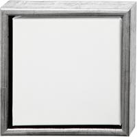 Creativ Company Canvas met lijst, afm 20x20 cm, 360 gr, antiek zilver, wit, 1 stuk