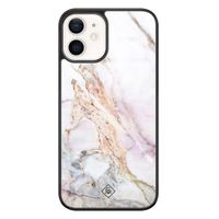 iPhone 12 glazen hardcase - Parelmoer marmer