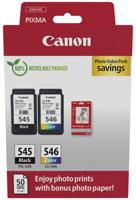Canon inktcartridge PG-545/CL-546, 180 pagina&apos;s, OEM 8287B008, 4 kleuren