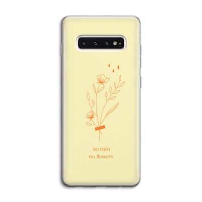 No rain no flowers: Samsung Galaxy S10 4G Transparant Hoesje