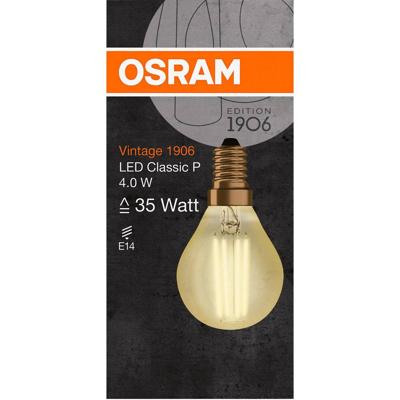 OSRAM HOMELIGHTING 4058075293496 LED-lamp Energielabel F (A - G) E14 Kogel 4 W = 35 W Warmwit (Ø x l) 45.0 mm x 78.0 mm 1 stuk(s)