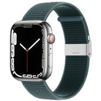 Nylon bandje met klemsluiting - Donkergroen - Geschikt voor Apple Watch 38mm / 40mm / 41mm