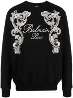 Balmain sweat en coton à logo imprimé - Noir