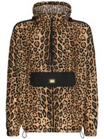 Dolce & Gabbana leopard-print hooded jacket - BROWN - thumbnail