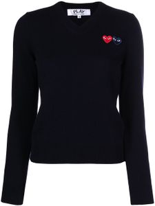 Comme Des Garçons Play pull à patchs cœur - Bleu