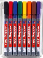 Edding 361 markeerstift 8 stuk(s) Kogelpunt Zwart, Blauw, Bruin, Groen, Oranje, Rood, Violet, Geel - thumbnail