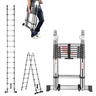VEVOR Telescopische Ladder Opvouwbare Ladder Trapladder A-Frame Roestvrijstalen Ladder 4985mm
