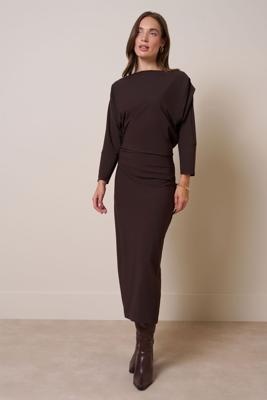 Studio Anneloes Ineke Ls Dress 13405 Jurk 8700 Espresso