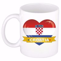 Kroatische vlag hartje theebeker type 2 300 ml - thumbnail