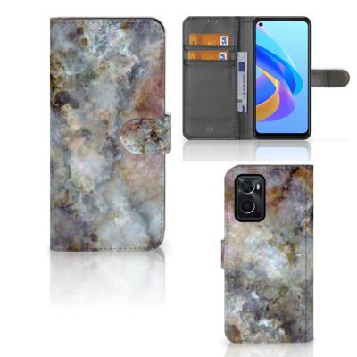 OPPO A76 | A96 | Bookcase | Marmer Grijs