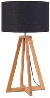 Good&Mojo Tafellamp 'Everest' Bamboe en Eco linnen, kleur Zwart