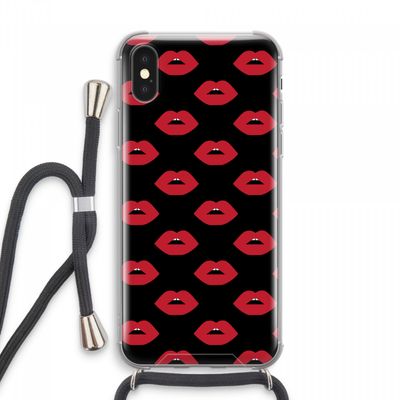 Lips: iPhone XS Max Transparant Hoesje met koord