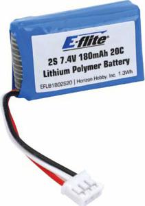E-Flite - 7.4V 180mAh 2S 20C LiPo Battery: PH (EFLB1802S20)