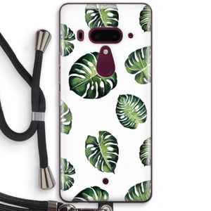 Tropische bladeren: HTC U12+ Transparant Hoesje met koord