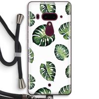 Tropische bladeren: HTC U12+ Transparant Hoesje met koord