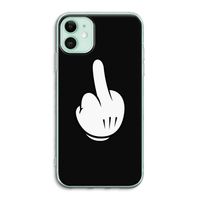 Middle finger black: iPhone 11 Transparant Hoesje