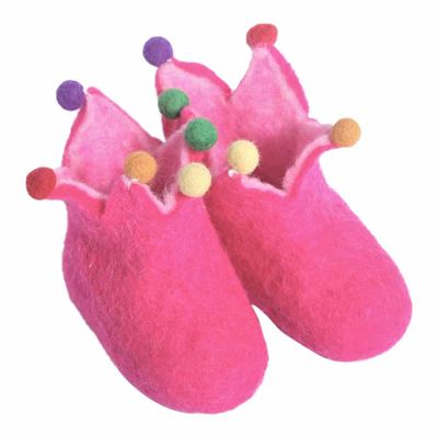 Decoratieve Vilten Babysloffen Roze