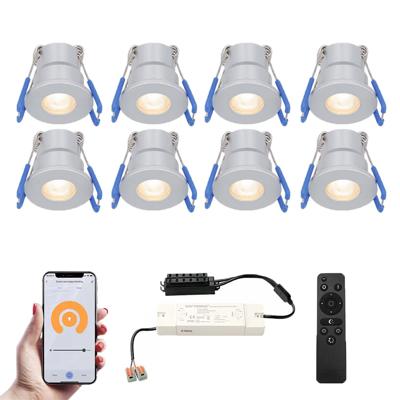 Set van 8 Milano Smart LED Mini Inbouwspots - Veranda spots - 12V 3W 200lm - Dimbaar - Wifi & Bluetooth - 2700K - IP65 waterdicht - RVS Set van 8 Milano Smart LED Mini Inbouwspots - Veranda spots - 12V 3W 200lm - Dimbaar - Wifi & Bluetooth - 2700K - IP65 waterdicht - RVS