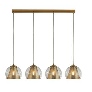 Searchlight Eetkamer hanglamp Conio goud met glas 8274-4SB