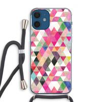 Gekleurde driehoekjes: iPhone 12 Transparant Hoesje met koord