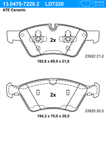 Remblokkenset, schijfrem ATE Ceramic ATE, u.a. fÃ¼r Mercedes-Benz