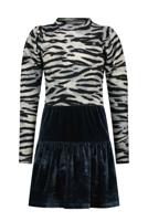 Like Flo Meisjes jurk puffy met plisse rok - Zebra