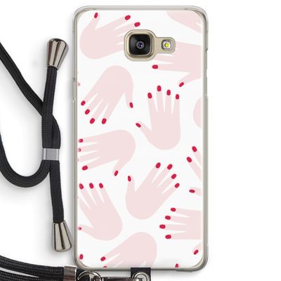 Hands pink: Samsung Galaxy A5 (2016) Transparant Hoesje met koord