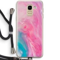 Roze explosie: Samsung Galaxy J6 (2018) Transparant Hoesje met koord