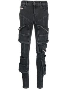 Diesel jean skinny Slandy à poches plaquées - Noir