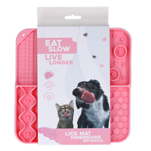 Eat Slow Live Longer Lick Mat Dimensions Rectangle Pink