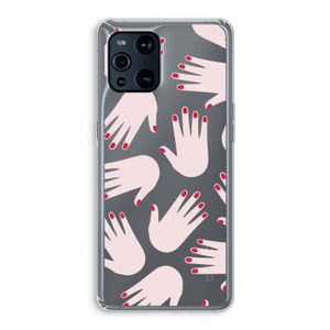 Hands pink: Oppo Find X3 Pro Transparant Hoesje