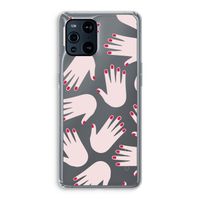 Hands pink: Oppo Find X3 Pro Transparant Hoesje