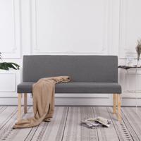 Bankje 139,5 cm polyester lichtgrijs