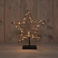 B.O.T. Metal 26 cmx6 cm 3D Star Black With 200Led Classic Warm - Anna's Collection