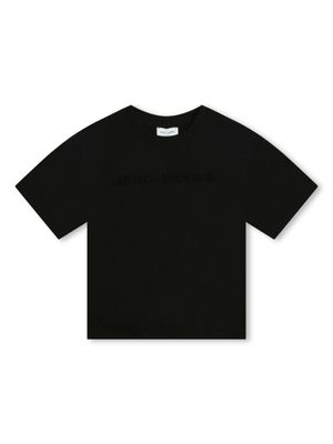 Marc Jacobs Kids Katoenen T-shirt met ronde hals - Zwart