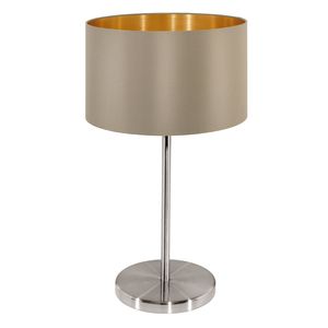 EGLO Maserlo Tafellamp - E27 - 42 cm - Grijs/Taupe, Goud