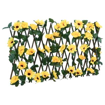 VidaXL Kunstplant klimop op latwerk uittrekbaar 180x20 cm geel