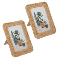 Atmosphera Fotolijstje voor 10 x 15 cm foto - naturel - papier/staal - ornament frame 2x20 cm