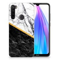Xiaomi Redmi Note 8T | TPU | Siliconen hoesje | Marmer Wit Zwart - Origineel Cadeau Man