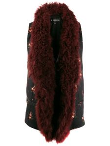 Ann Demeulemeester gilet bordé de fourrure - Noir