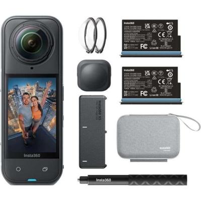 Insta360 X5 Bundle Edition - 360° Sportcamera - 8K - WiFi en Bluetooth - FlowState - Waterdicht - 185 min. Batterijduur