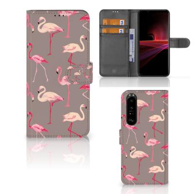 Sony Xperia 1 III | Telefoonhoesje | Met pasjeshouder | Flamingo