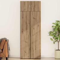 Opbergkast met plank Anders artisanaal eikenkleurig 80 x 42,5 x 225 cm