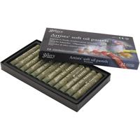 Gallery Oliepastel, L: 7 cm, d 11 mm, dikte 11 mm, olijf, 12 stuk/ 1 doos