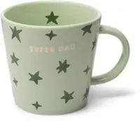 Vondels theekop keramiek super dad stars 10x11cm light green